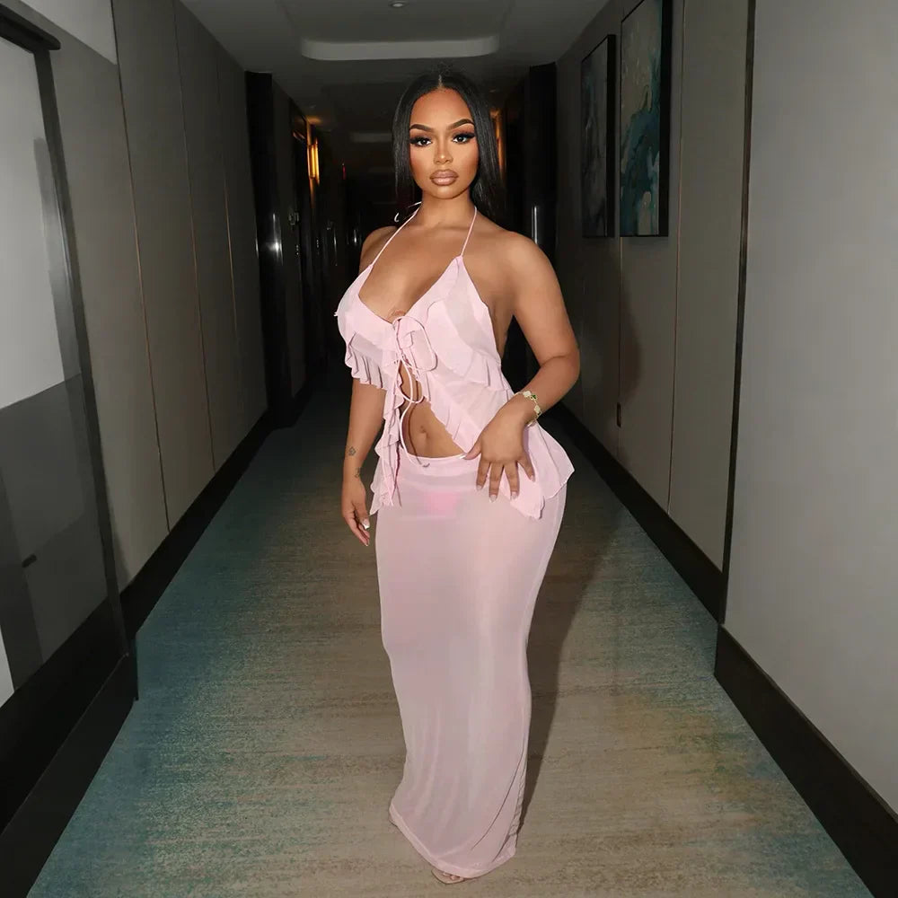 Pinky Skirt Set