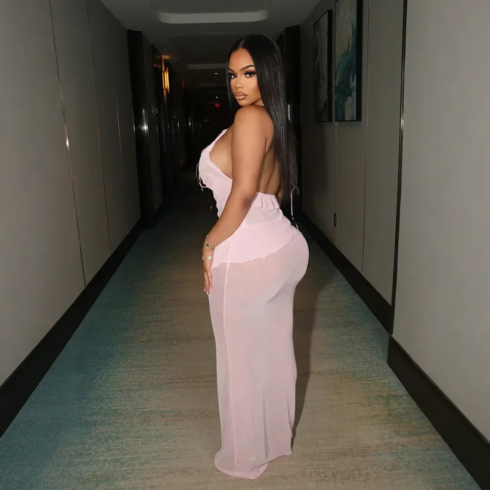 Pinky Skirt Set