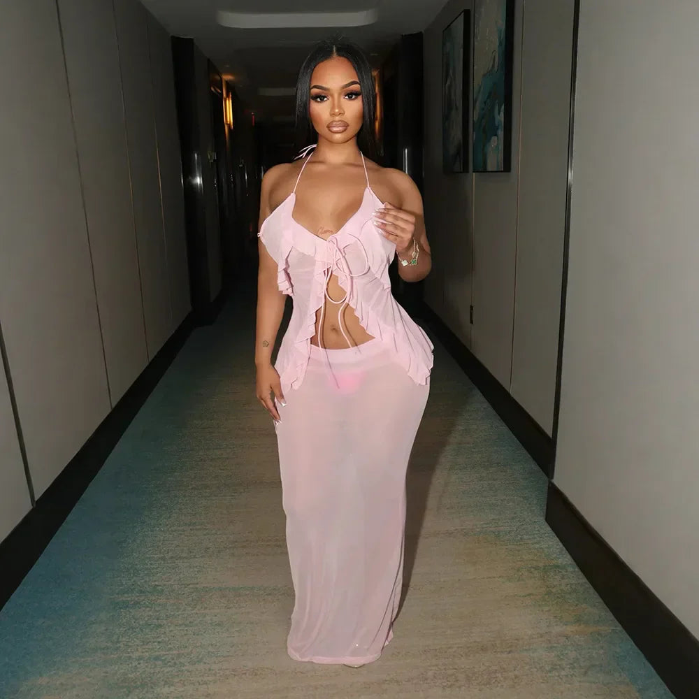 Pinky Skirt Set